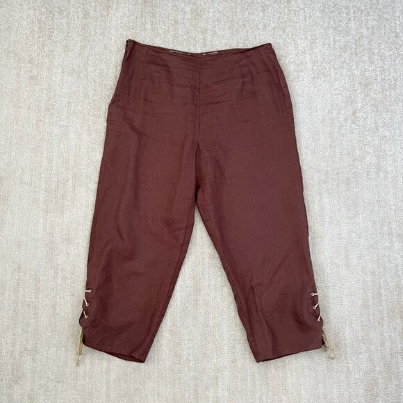 3 for $6 Summer Casual Boho Lace Up Brown Pants - Picture 1 of 10